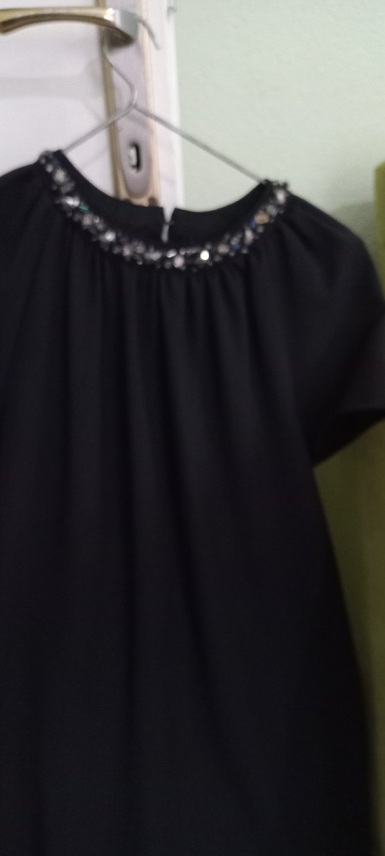 Kız Çocuk Siyah Salaş Kısa Kollu elbise - Görsel 3