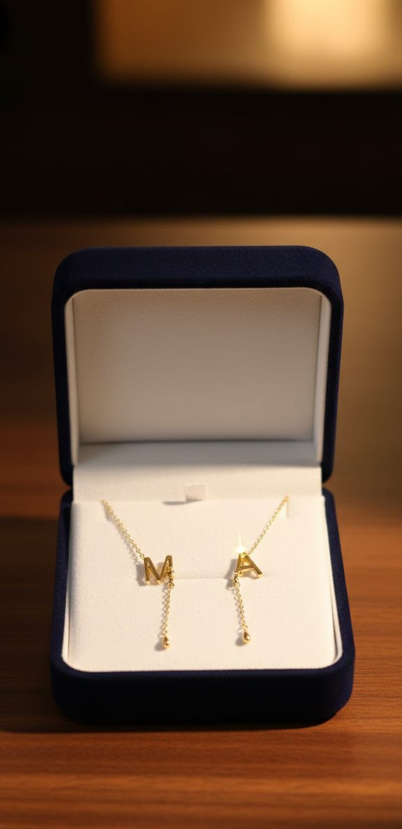 Altın Renkli Mini Harf Kolye - Görsel 3