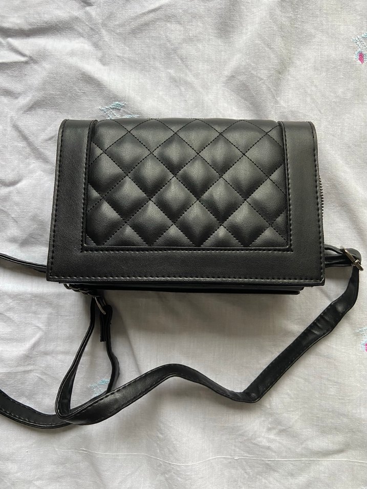 Siyah Deri Kadın Çanta - Görsel 5