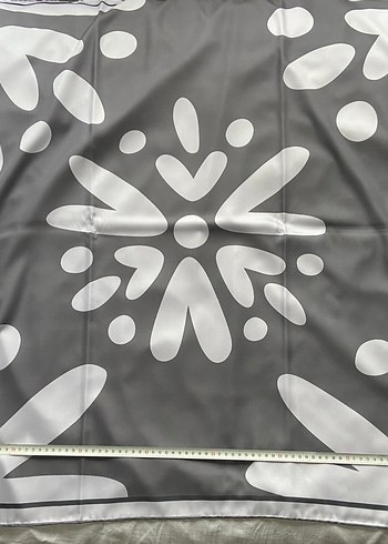 Bej Gri Desenli Modern 2 Adet Kadın Tuğba Twill Eşarp - Görsel 2