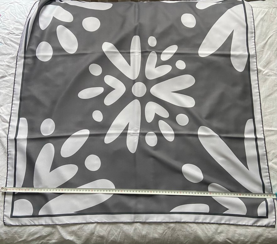 Bej Gri Desenli Modern 2 Adet Kadın Tuğba Twill Eşarp - Görsel 3