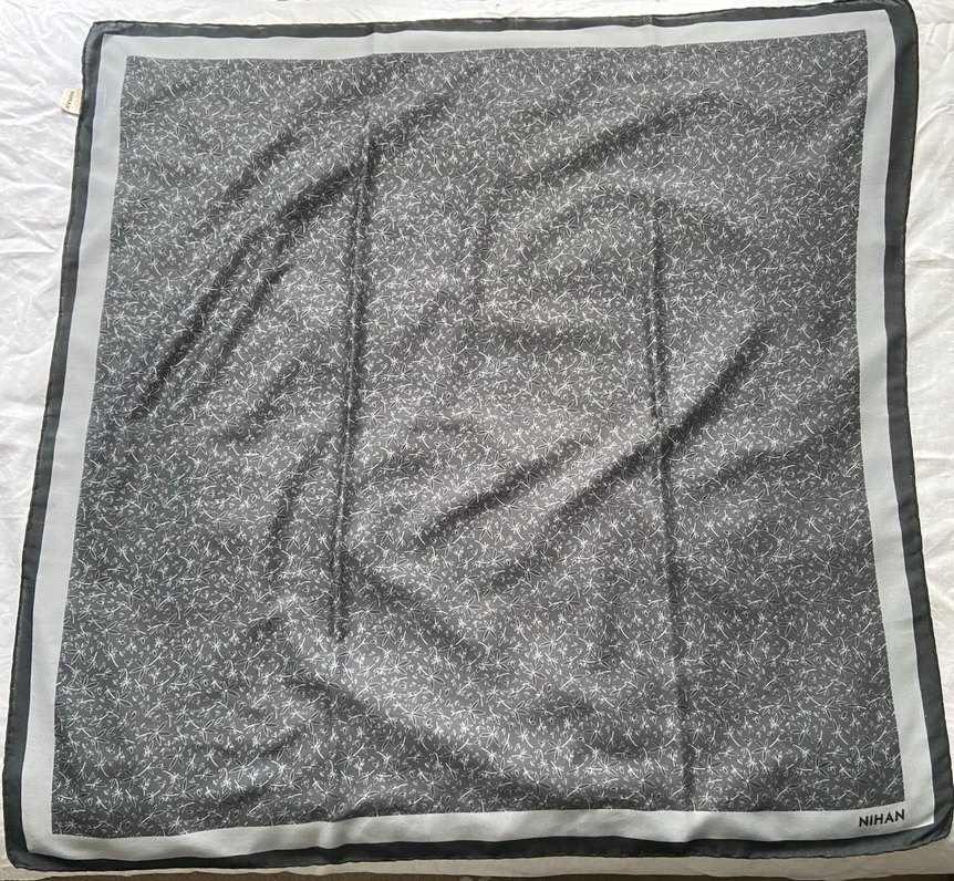 Gri ve Antrasit 2 Adet Pamuklu İpek Görünümlü Kadın Nihan Eşarp - Görsel 2