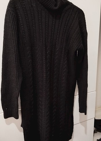 Siyah Örgü Uzun Balıkçı Yaka Kadın Kazak - Görsel 2