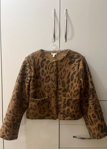 Kahverengi Leopar Desenli Kadın Ceket - Görsel 4