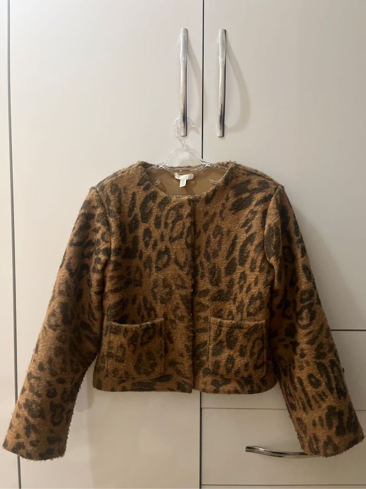 Kahverengi Leopar Desenli Kadın Ceket - Görsel 4