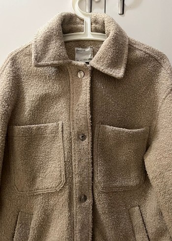 Düğmeli Bej Midi Kadın Ceket - Görsel 4