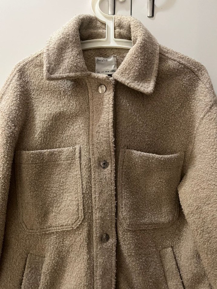 Düğmeli Bej Midi Kadın Ceket - Görsel 4