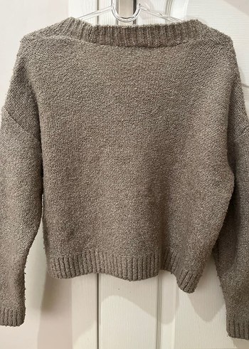 Bej Örgü V Yaka Midi Hırka - Görsel 5