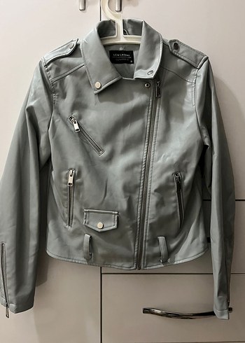 Su Yeşili Deri Kadın Ceket - Görsel 3
