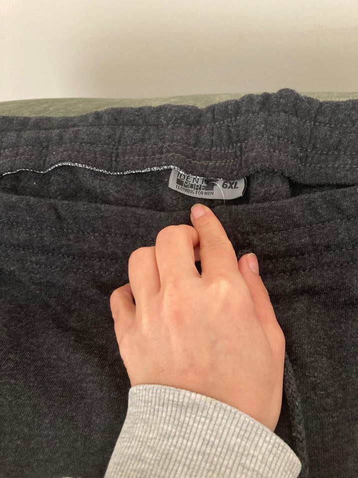 Gri Bel Bantlı Erkek Eşofman Altı 6xl büyük beden - Görsel 2