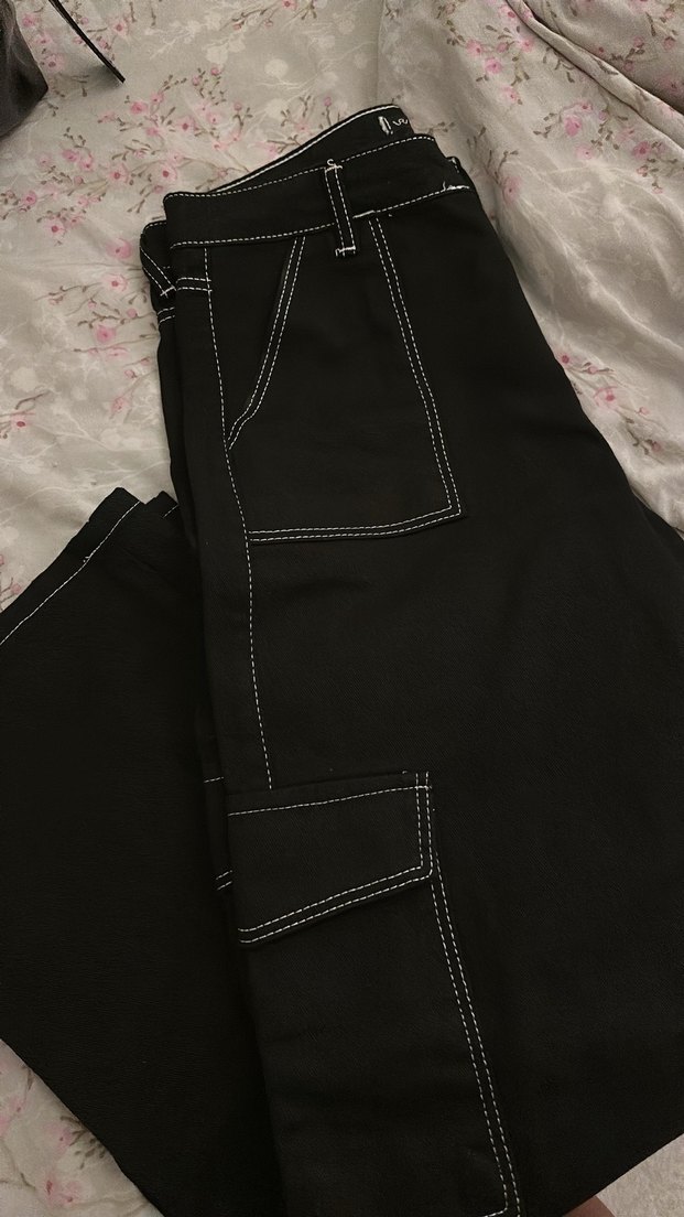 Kadın Siyah Midi Kot Pantolon - Görsel 3