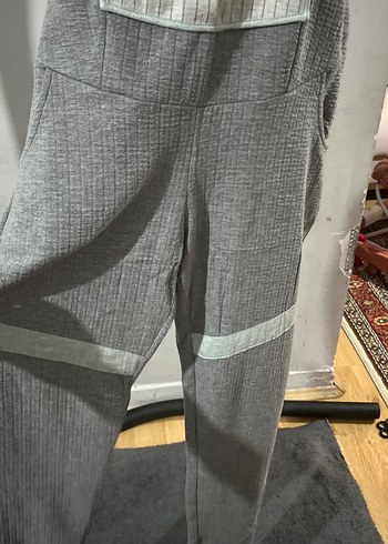 Kadın  Gri Triko Askılı Tulum - Görsel 2