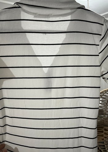 Çizgili, Kısa Kollu Midi Elbise - Görsel 3