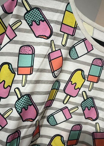 Renkli Baskılı Hamile ve Emzirme Pijama Takımı - Görsel 2