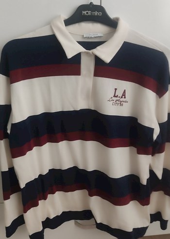 Uzun Kollu Çizgili Polo Tişört - Görsel 3