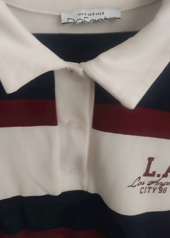 Uzun Kollu Çizgili Polo Tişört - Görsel 2