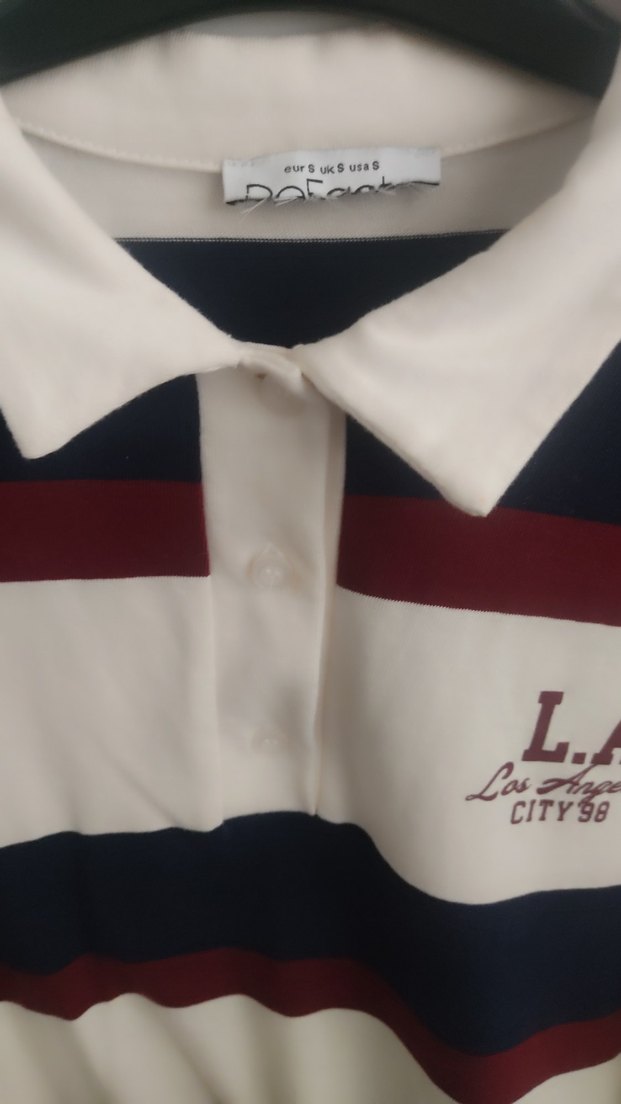 Uzun Kollu Çizgili Polo Tişört - Görsel 2