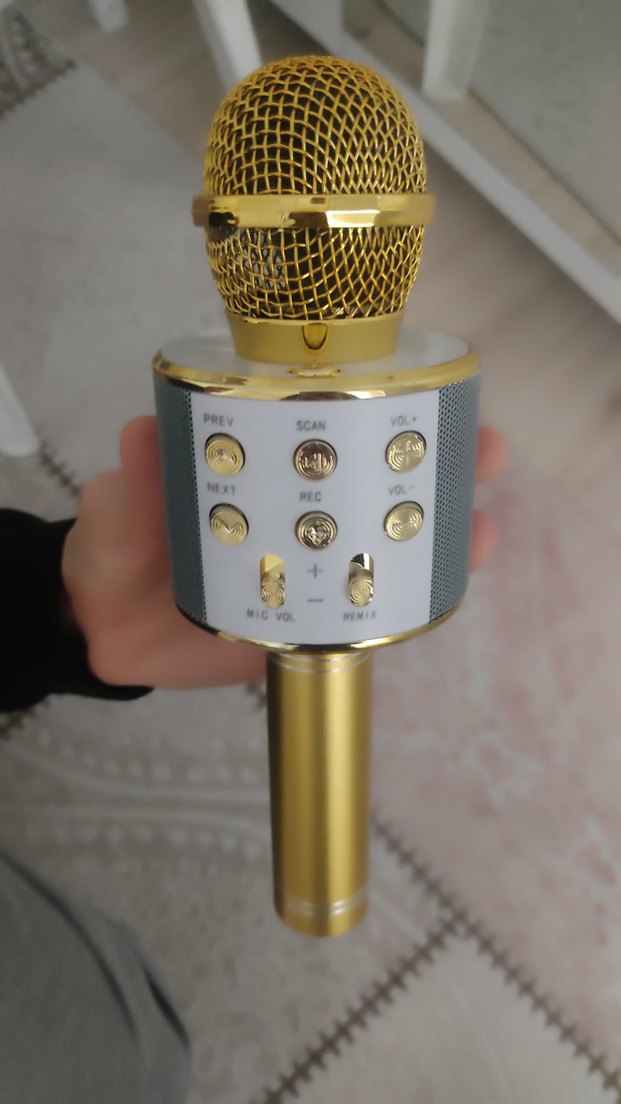 Sarı Mikrofon Altın Kafesli - Görsel 2