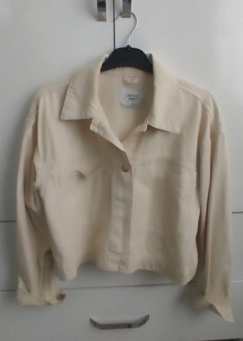 Bej Düğmeli Keten Kadın Ceket - Görsel 3