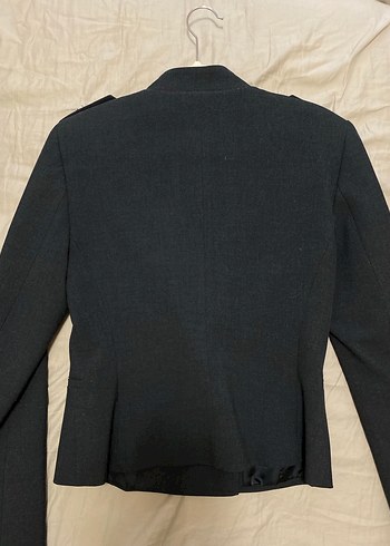 Düğmeli Siyah Kadın Vatkalı Blazer Ceket - Görsel 2