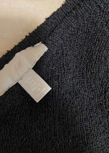 V Yaka Siyah Kadın Triko Kazak - Görsel 2