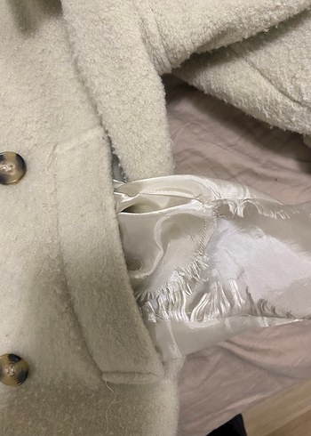 Düğmeli Bej Midi Kadın Kaban - Görsel 4