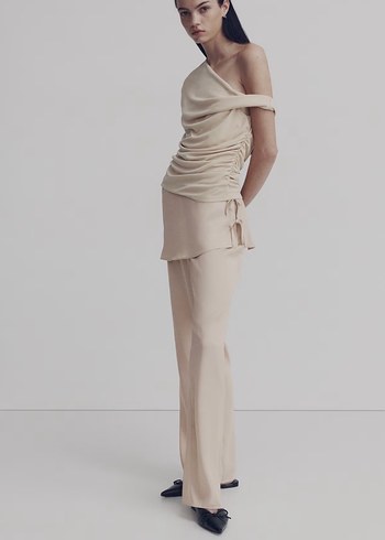 Bej Saten Kadın Etek Pantolon H&M - Görsel 3