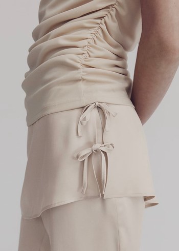 Bej Saten Kadın Etek Pantolon H&M - Görsel 2