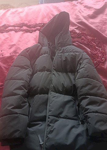 Erkek Gri Midi Kışlık Mont Kapüşonlu - Görsel 6