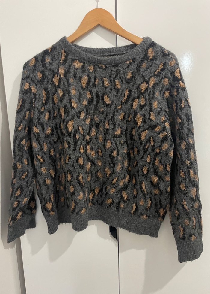 Leopar Desenli  Kadın Kazak - Görsel 2