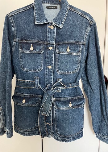 Kemerli Denim Ceket - Görsel 3