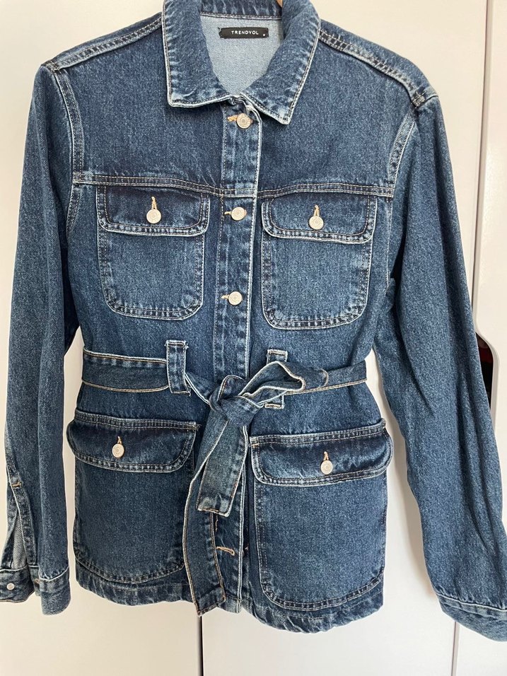 Kemerli Denim Ceket - Görsel 3