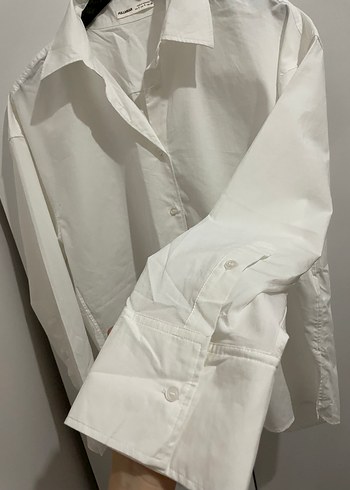 Pull and Bear Beyaz Kadın Gömlek - Görsel 3