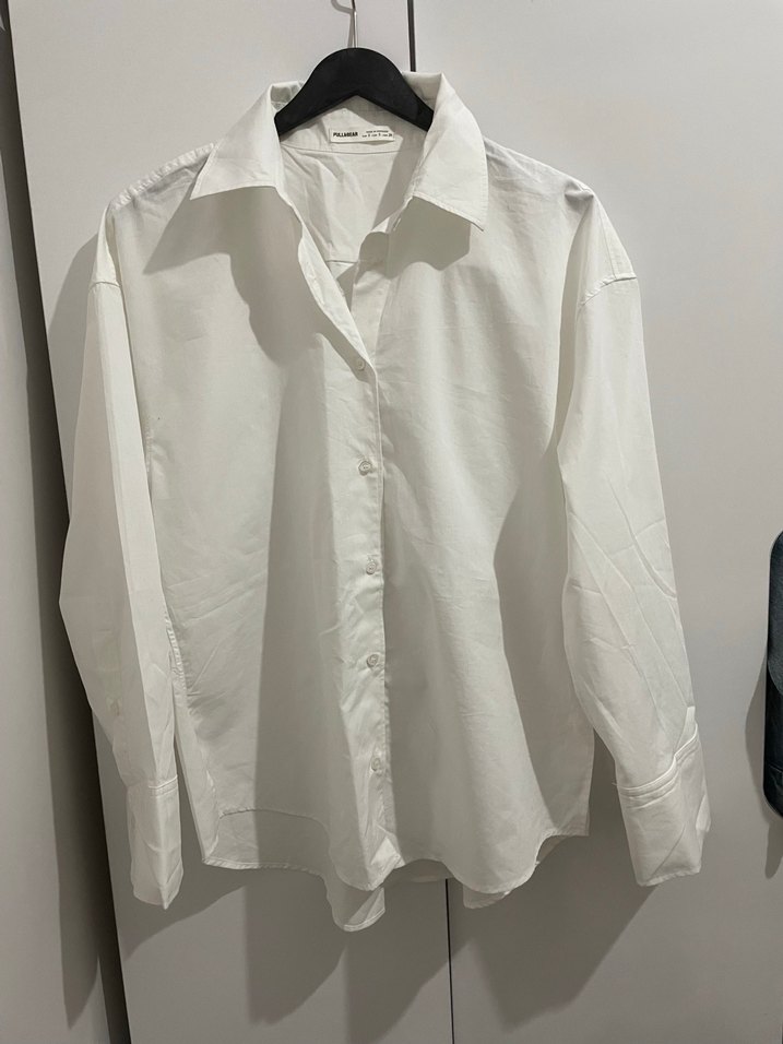 Pull and Bear Beyaz Kadın Gömlek - Görsel 2