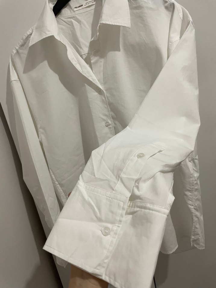 Pull and Bear Beyaz Kadın Gömlek - Görsel 3