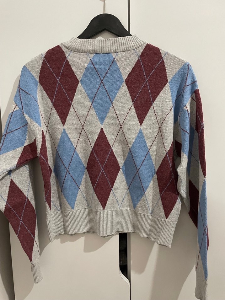 Pull and Bear Baklava Desen Triko Kazak - Görsel 4