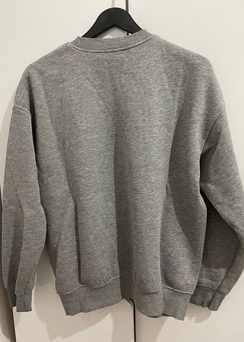 Gri Uzun Kollu Baskılı Kadın Sweatshirt - Görsel 2
