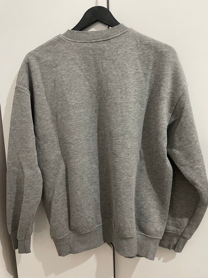 Gri Uzun Kollu Baskılı Kadın Sweatshirt - Görsel 2