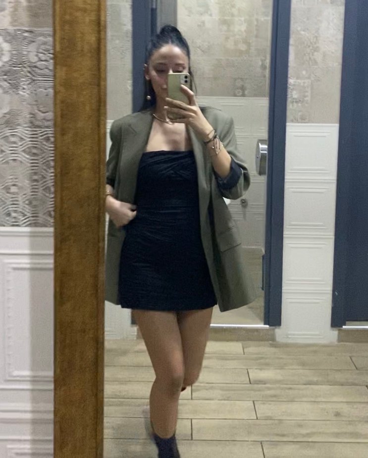 Zara Siyah Drapeli Straplez Mini Elbise - Görsel 3