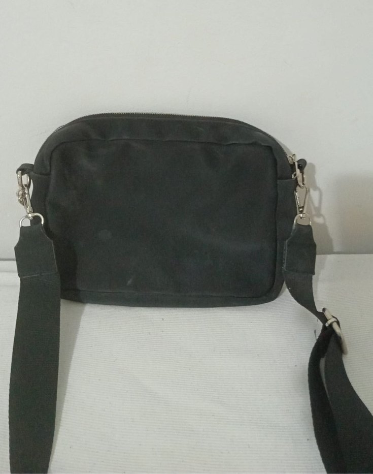 Siyah kumaş Zincir Detaylı Kadın Çapraz Çanta - Görsel 2