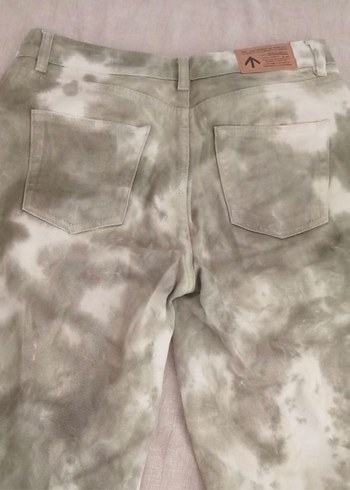 Bej Gri Batik Desenli Salaş Kadın Jean - Görsel 3