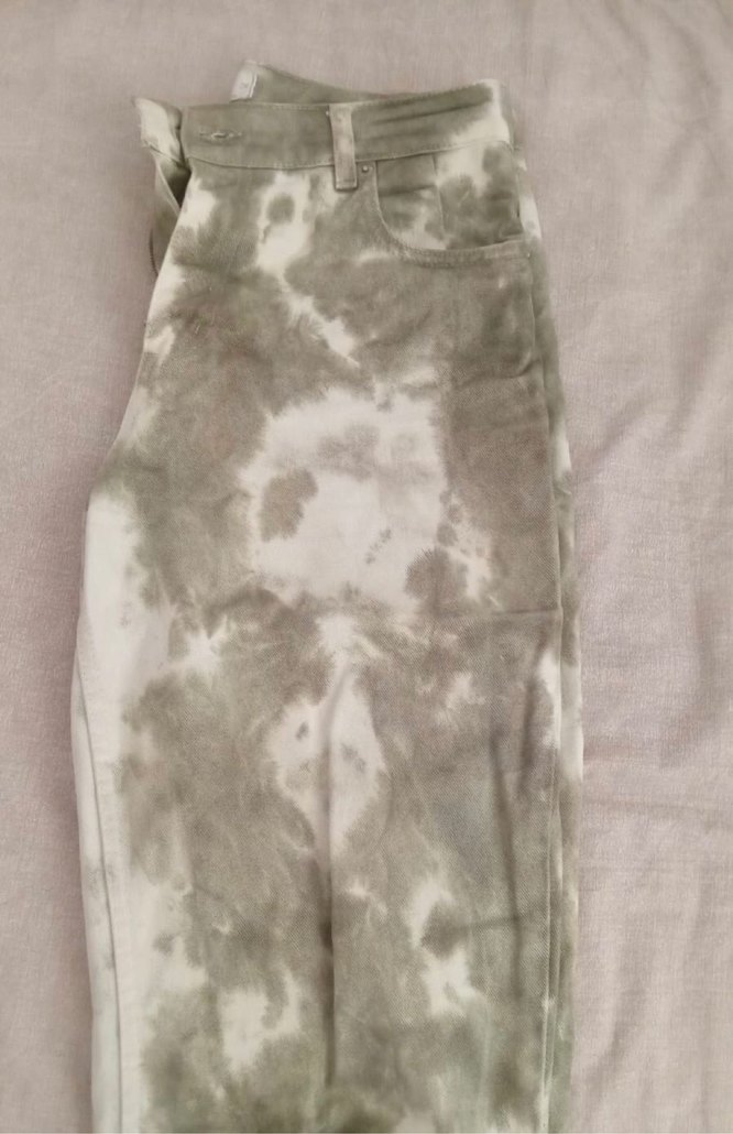 Bej Gri Batik Desenli Salaş Kadın Jean - Görsel 2