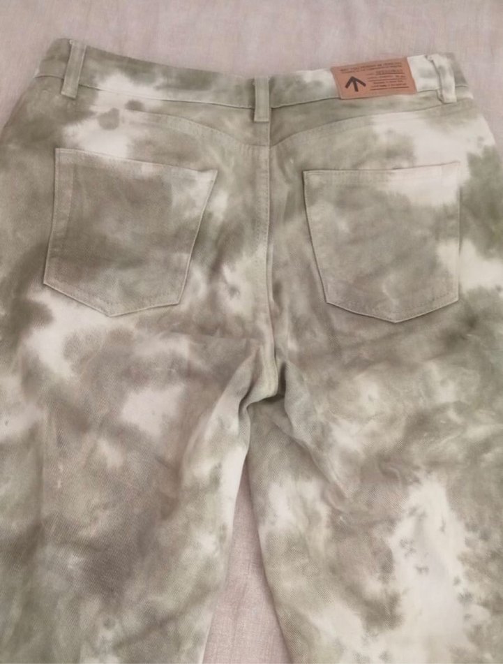 Bej Gri Batik Desenli Salaş Kadın Jean - Görsel 3