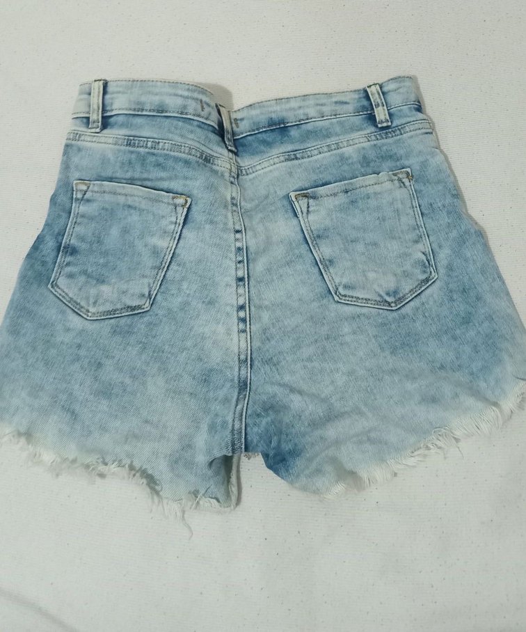 Renkli Nakışlı Mavi Kot Şort - Görsel 3