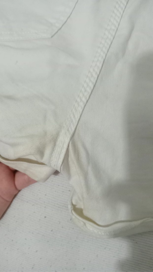 Kadın Beyaz Mini Kot Şort - Görsel 3