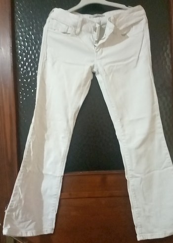 Kadın Beyaz Kumaş Pantolon - Görsel 2