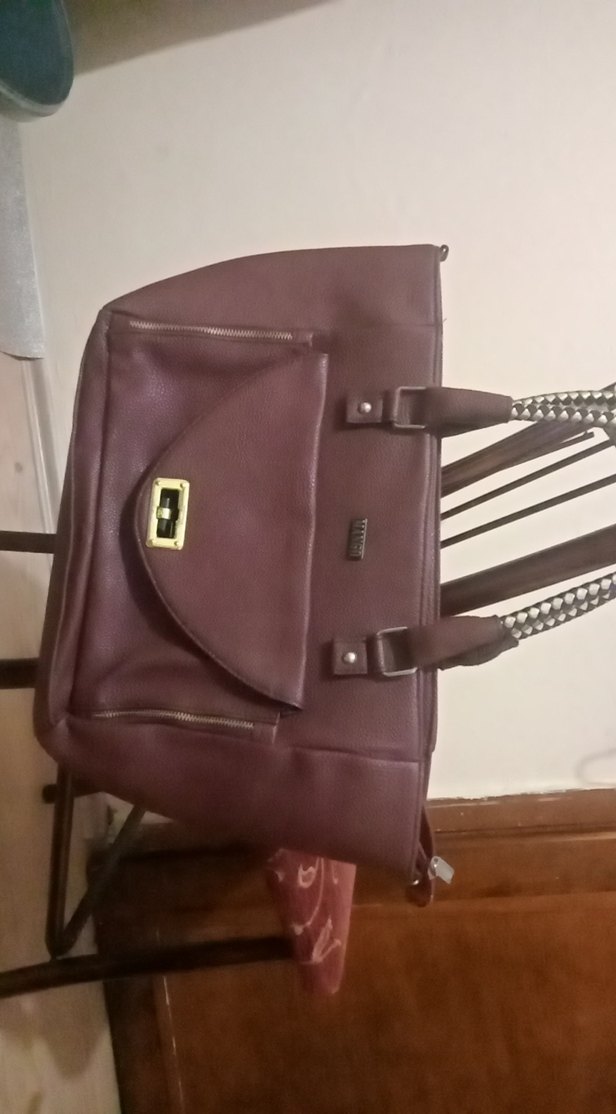 Bordo Deri Tokalı Kadın Çanta - Görsel 2