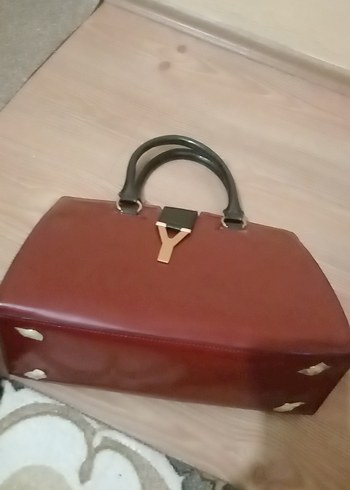 Bordo Deri Tokalı Kadın Çanta - Görsel 3