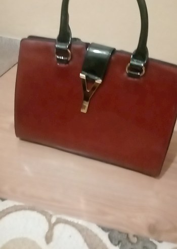 Bordo Deri Tokalı Kadın Çanta - Görsel 2