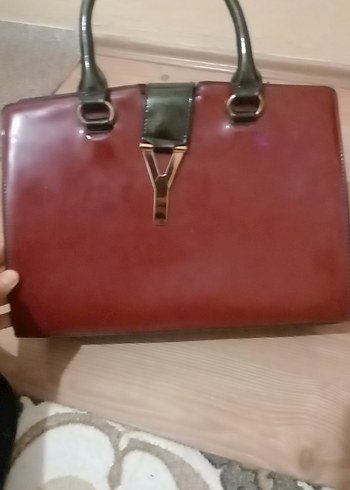 Bordo Deri Tokalı Kadın Çanta - Görsel 4